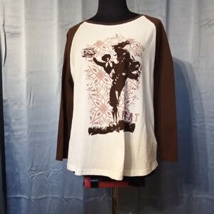 Ariat Brown and White Long Sleeve Shirt